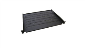 Półka 19 Cali 1U G/550 Czarna (Ral 9005) Z Podporą Tn-19-550-1U-Bk