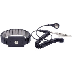 Quadrios 1903EC036 ESD wrist strap Black 4 mm stud and socket ESD Wristbands