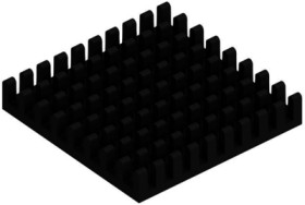 IC heatsink, (L x W x H) 35 x 35 x 6 mm, 16.5 to 5.8 K/W, black anodized, 10037035