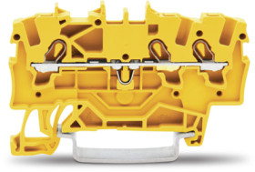 3-wire feed-through terminal, spring-clamp connection, 0.25-2.5 mm², 1 pole, 18 A, 8 kV, yellow, 2001-1306