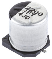 Kondensator 2200μF 6.3V dc SMD Panasonic roztaw: 4.6mm 10 (Dia.) x 10.2mm