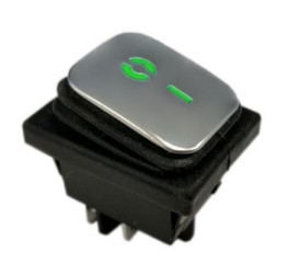 Włącznik kołyskowy KCD4-MG 16A 250V on-off zielony hermetyczny IP65