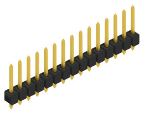 Pin header, 15 pole, pitch 2.54 mm, straight, black, 10054034