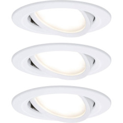 Paulmann 93485 Nova Flush Mount Light 3-Piece Set LED 18W Matt White