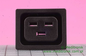 Złącze żeńskie C19 wciskane na panel o grubości 2mm