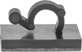 Cable clamp, for magnetic use, max. bundle Ø 6 mm, PA, black, self-adhesive, (L x W x H) 19 x 19 x 9 mm, 151-04468