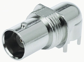 Złącze koncentryczne Montaż na płytce drukowanej Żeński 50Ω typ złącza Złącze BNC 0 to 4GHz Przepust