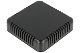 Obudowa; uniwersalna; HM1551V4BK; ABS; 80mm; 80mm; 20mm; IP30; czarny; otwory wentylacyjne; zatrzaskowa; Hammond; RoHS; UL94-HB