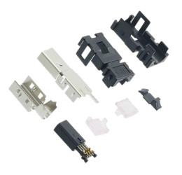 Złącze Mini we/wy, Type II, Męski, Termoplastyczny, porty: 1, żyły: 8, Prosty, Ekranowany