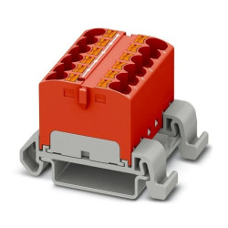 Blok rozdzielczy PTFIX 12X4-NS35A RD, czerwony złącze przemysłowe - 12 punktów przyłączeniowych o przekroju 4mm2 /8szt./