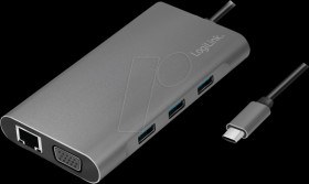 UA0383 Dockingstation, USB 3.2 USB-C, HDMI, VGA, microSD/SD