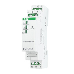 Czujnik zaniku fazy przekaźnik 230V max 10A Czujnik styk 1P F&F CZF-310