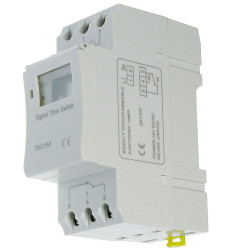 Programator Czas. 12V AC/DC DIN Wyłącznik Czasowy THC15A timer cyfrowy