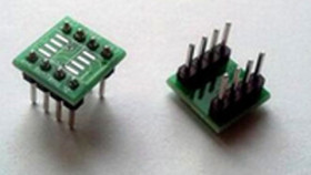 SMD_to_DIP adapter met pinnen