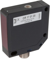 OR170120, czujnik optyczny, odblaskowy, 50x50x15mm, światło czerwone spolaryzowane, punktowy, Teach-In, Sn: 6000, 10-30V DC