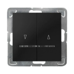 IMPRESJA Łącznik żaluzjowy, zwierny, z podświetleniem niebieskim czarny metalik ŁP-7YS/m/33