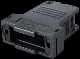 165X13429XE D-SUB-Hood f. 15-pin D-Sub, black, big, side entry