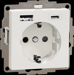 MEG2367-0319 Socket with USB charger type A and type C / 3.0 A
