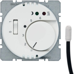 Twinpoint Regulator temperatury podłogowej z zestykiem zwiernym elementem centralnym i łącznikiem biały 203419