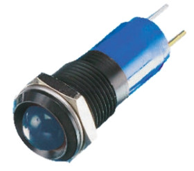 Lampka kontrolna do montażu panelowego 24V dc, niebieska 14mm LED Czarny RS PRO