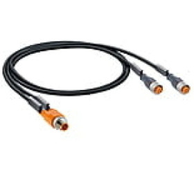 Kabel konfekcjonwany-rozdzielacz obustronnie złącza M12 Duo męskie / 2xM12 żeńskie czarny PUR ASB 2-RKT 4-3-224/2 M