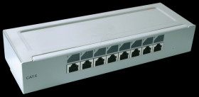 37653.1 Mini patch panel, Cat6, 8 ports