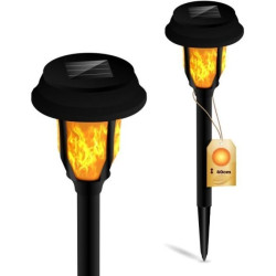 Lampa Solarna Ogrodowa LED Wbijana Pochodnia 40cm IP44 Czujnik Zmierzchu