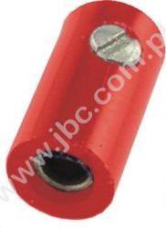 RB-184 RT Gniazdko na przewód, 2,6mm, izolowane, przykr., czerwony, RB184RT, WYPRZEDAŻ