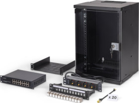 10 inch network kit, 9U, (H x W x D) 460 x 315 x 300 mm, IP20, black, DN-49103-SET