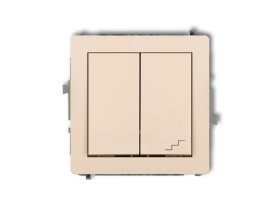 DECO Wyłącznik pojedynczy ze schodowym (wspólne zasilanie) beżowy 1DWP-10.1 KARLIK