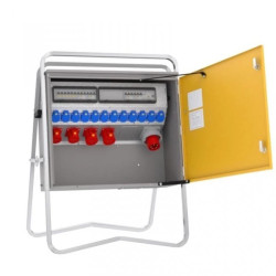 Rozdzielnica budowlana elBOX-L W63-00220C IP44 wtyk CEE 63A-5P gn: 12xGK 230V 16A 2xCEE 16A 2xCEE 32A RCCB 79410010