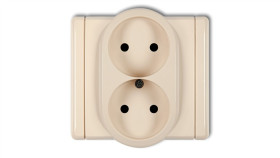 Flexi Gniazdo Podwójne B/U Beżowy 1Fgp-2P