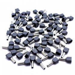Tulejka Kablowa Izolowana Podwójna 2x2,5 mm Tulejki Podwójne 2,5mm 100Szt