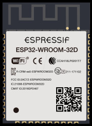 ESP32-WROOM-32D WIFI SMD module, ESP32-D0WD, 4 MB SPI, 3.3 V, 18 x 25.5 x 3.2 mm