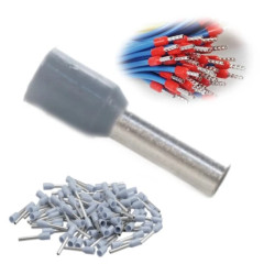 Końcówka Tulejkowa Izolowana Kablowa do Przewodów 12x4 mm2 Szara 100szt