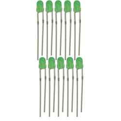 Dioda LED 3mm Zielona 10 Sztuk Zestaw