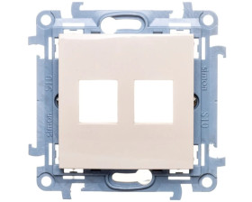 Simon 10 Pokrywa gniazd teleinformatycznych na Keystone płaska podwójna kremowa CKP2.01/41