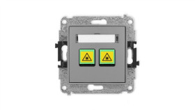 Icon Mechanizm Gniazda Światłowodowego/Optycznego Podwójnego Szary Mat 27Igop-2