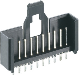 Pin header, 10 pole, pitch 2.5 mm, straight, black, 2,5 MSF 10