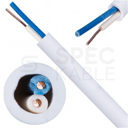 Kabel alarmowy YTDY 2x0,5mm biały 100V domofonowy drut Mercor