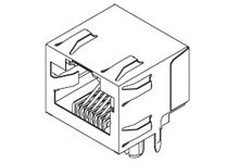 Złącze RJ45 Żeński Złącze RJ45 Przewlekany Cat3 Molex, 90°, 8P8C-żyłowe