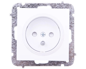 Sentia Gniazdo pojedyncze z/u 16A z przesłonami białe 1434-10