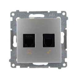 Gniazdo komputerowo-telefoniczne RJ45+RJ12 srebrne D5T.01/43 Kontakt Simon54
