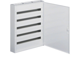 Rozdzielnica natynkowa 180 modułowa 5x36M drzwi metal z zaciskami PE/N IP30 FW536WT HAGER