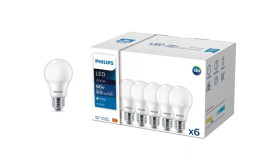 6 szt. Żarówka LED Philips 8W zamiennik 60W 806lm 2700K LEDbulb ND 8-60W A60 E27 827 6CT Żarówki LED 2 lata gwar