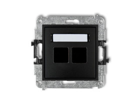 MINI Gniazdo multimedialne podwójne bez modułu (standard Keystone) czarny mat 12MGM-2P KARLIK