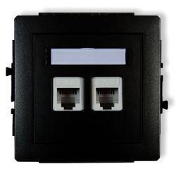 Mechanizm gniazda telefonicznego podwójnego 2xRJ11, 4-stykowy