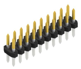 Pin header, 20 pole, pitch 2 mm, straight, black, 10062352