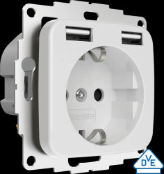 106207 2USB inCharge PRO SI - glossy white USB outlet