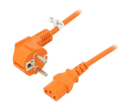 SN326-3/10/5OR Kabel CEE 7/7 (E/F) wtyk kątowy, IEC C13 żeński PVC 5m 10A